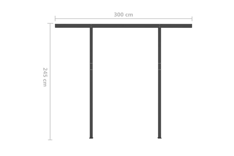 Manuell uttrekkbar markise med LED 3,5x2,5 m blå og hvit - Hagemøbler & utemiljø - Solbeskyttelse - Markiser