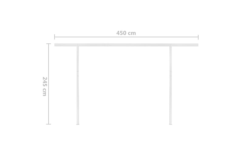 Manuell uttrekkbar markise med LED 4,5x3,5 m antrasitt - Antrasittgrå - Hagemøbler & utemiljø - Solbeskyttelse - Markiser