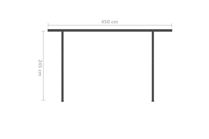 Manuell uttrekkbar markise med LED 4,5x3,5 m blå og hvit - Hagemøbler & utemiljø - Solbeskyttelse - Markiser