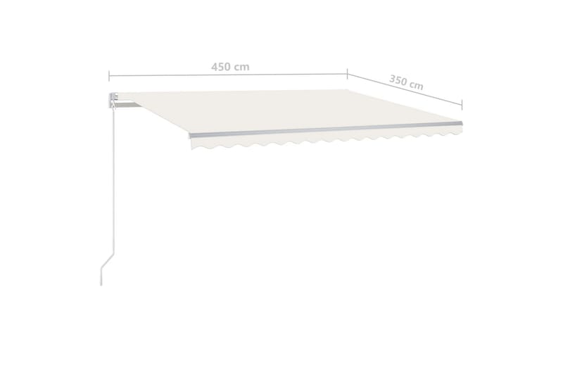 Manuell uttrekkbar markise med LED 4,5x3,5 m kremhvit - Krem - Hagemøbler & utemiljø - Solbeskyttelse - Markiser