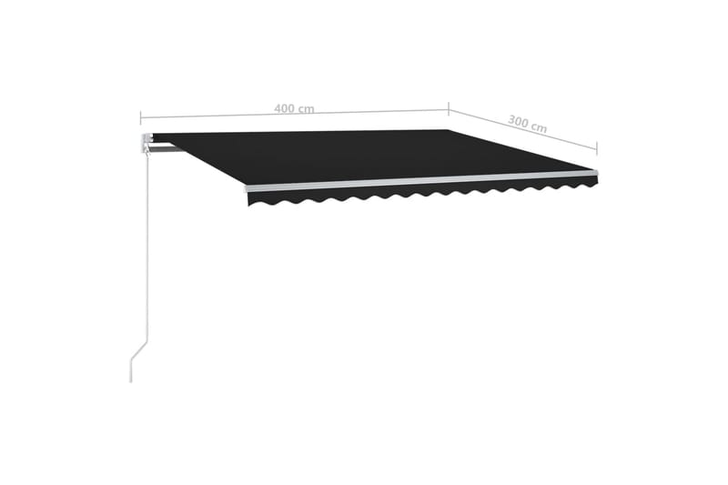 Manuell uttrekkbar markise med LED 400x300 cm antrasitt - Antrasittgrå - Hagemøbler & utemiljø - Solbeskyttelse - Markiser