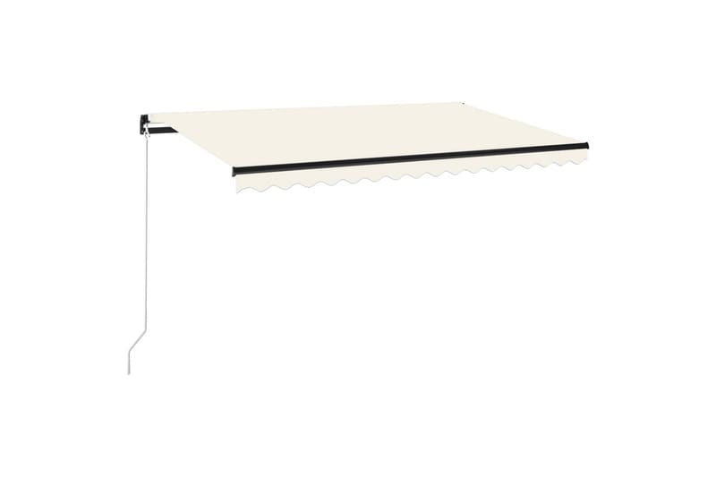 Manuell uttrekkbar markise med LED 450x350 cm kremhvit - Krem - Hagemøbler & utemiljø - Solbeskyttelse - Markiser