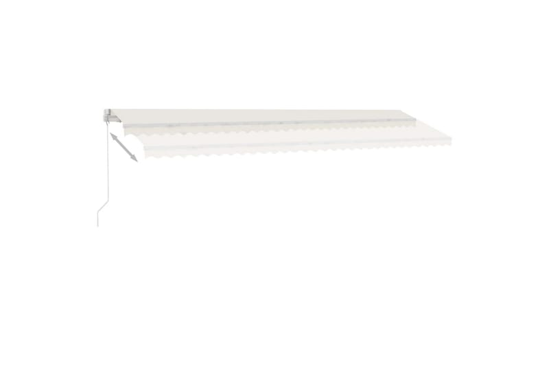 Manuell uttrekkbar markise med LED 600x350 cm kremhvit - Krem - Hagemøbler & utemiljø - Solbeskyttelse - Markiser