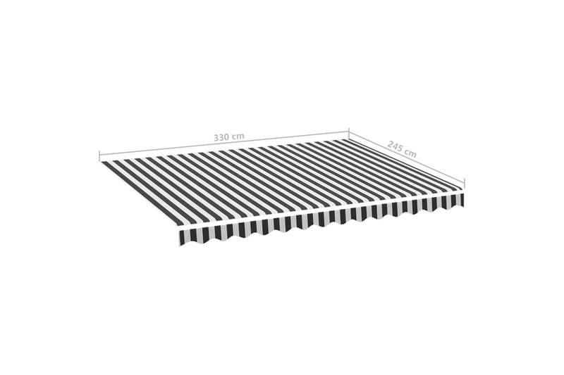 Erstatningsduk for markise antrasitt og hvit 3,5x2,5 m - Hagemøbler & utemiljø - Solbeskyttelse - Markiser - Markisetilbehør - Markisevev & markisestoff