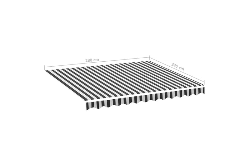 Erstatningsduk for markise antrasitt og hvit 3x2,5 m - Hagemøbler & utemiljø - Solbeskyttelse - Markiser - Markisetilbehør - Markisevev & markisestoff