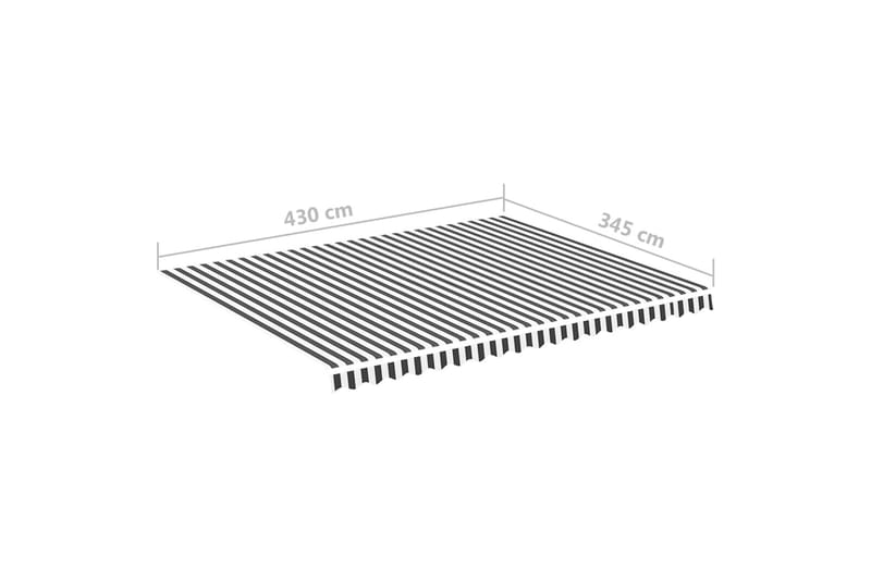 Erstatningsduk for markise antrasitt og hvit 4,5x3,5 m - Hagemøbler & utemiljø - Solbeskyttelse - Markiser - Markisetilbehør - Markisevev & markisestoff