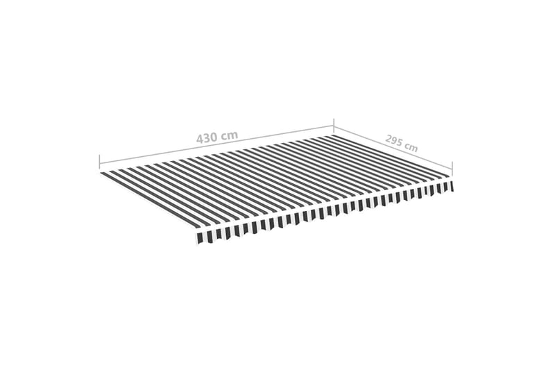 Erstatningsduk for markise antrasitt og hvit 4,5x3 m - Hagemøbler & utemiljø - Solbeskyttelse - Markiser - Markisetilbehør - Markisevev & markisestoff