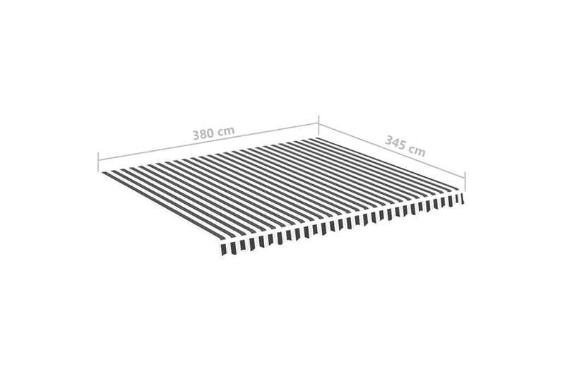 Erstatningsduk for markise antrasitt og hvit 4x3,5 m - Hagemøbler & utemiljø - Solbeskyttelse - Markiser - Markisetilbehør - Markisevev & markisestoff