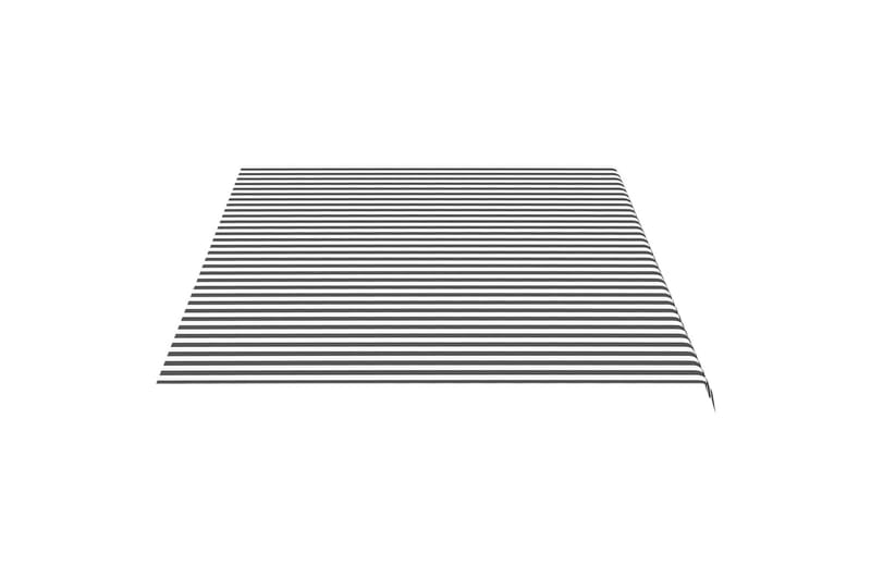 Erstatningsduk for markise antrasitt og hvit 5x3,5 m - Hagemøbler & utemiljø - Solbeskyttelse - Markiser - Markisetilbehør - Markisevev & markisestoff