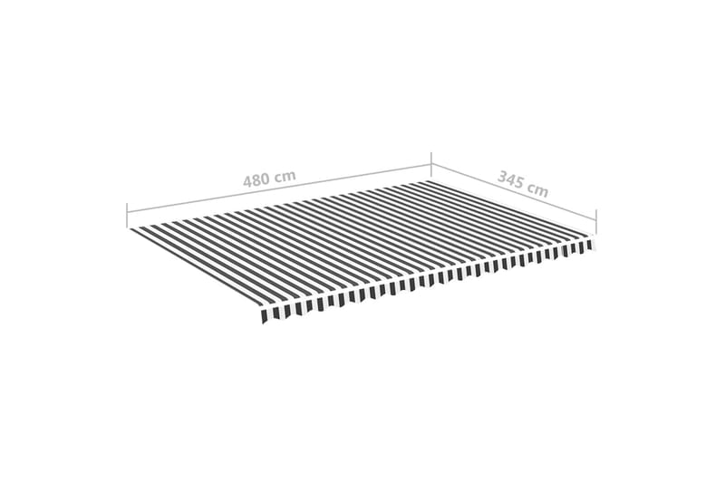 Erstatningsduk for markise antrasitt og hvit 5x3,5 m - Hagemøbler & utemiljø - Solbeskyttelse - Markiser - Markisetilbehør - Markisevev & markisestoff