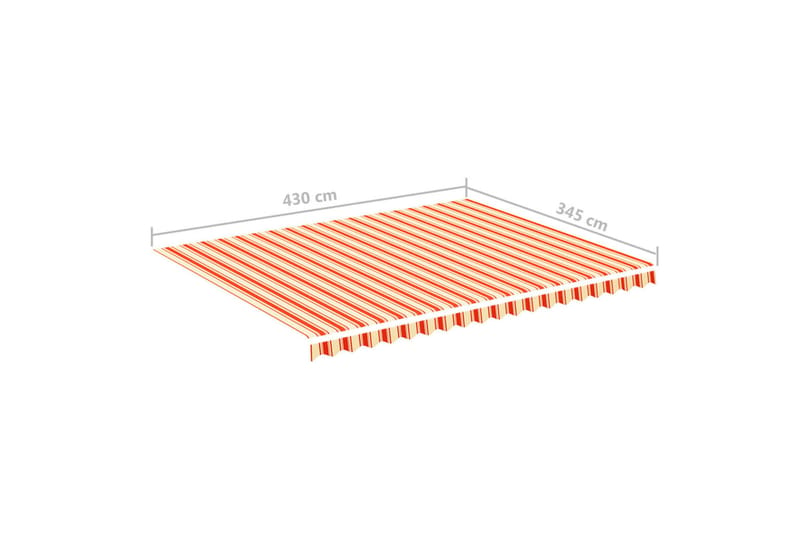 Erstatningsduk for markise gul og oransje 4,5x3,5 m - Hagemøbler & utemiljø - Solbeskyttelse - Markiser - Markisetilbehør - Markisevev & markisestoff