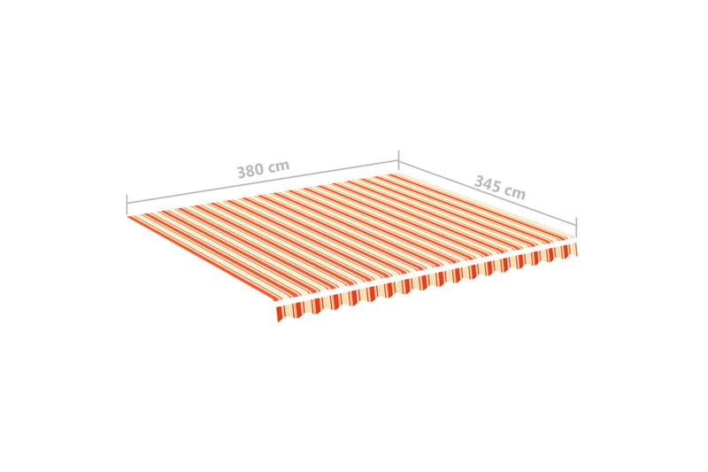 Erstatningsduk for markise gul og oransje 4x3,5 m - Hagemøbler & utemiljø - Solbeskyttelse - Markiser - Markisetilbehør - Markisevev & markisestoff