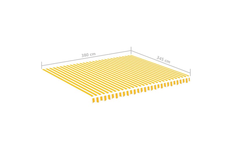 Erstatningsduk for markise gul og hvit 4x3,5 m - Hagemøbler & utemiljø - Solbeskyttelse - Markiser - Markisetilbehør - Markisevev & markisestoff
