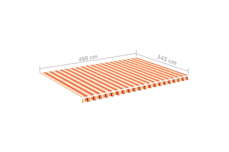 Erstatningsduk for markise gul og oransje 5x3,5 m - Hagemøbler & utemiljø - Solbeskyttelse - Markiser - Markisetilbehør - Markisevev & markisestoff