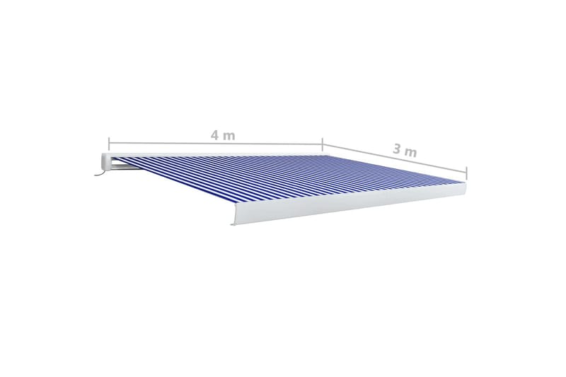 Motorisert kassettmarkise 400x300 cm blå og hvit - Blå - Hagemøbler & utemiljø - Solbeskyttelse - Markiser