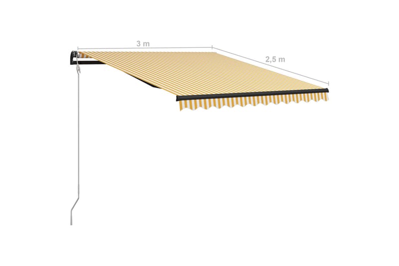 Uttrekkbar markise med vindsensor & LED 300x250 cm - Hagemøbler & utemiljø - Solbeskyttelse - Markiser