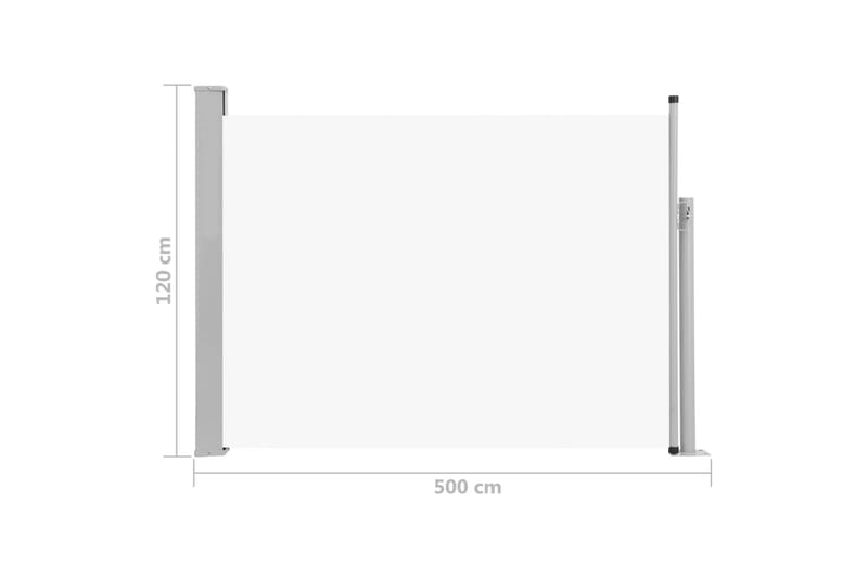 Uttrekkbar sidemarkise 120x500 cm kremhvit - Hagemøbler & utemiljø - Solbeskyttelse - Markiser - Sidemarkise