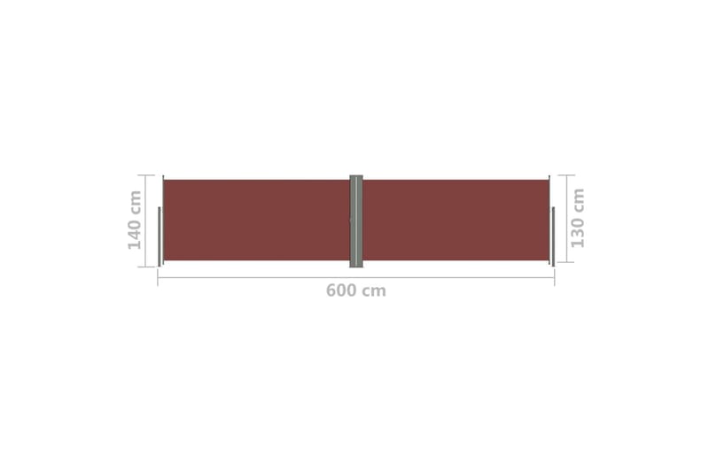 Uttrekkbar sidemarkise 140x600 cm brun - Brun - Sidemarkise - Markiser