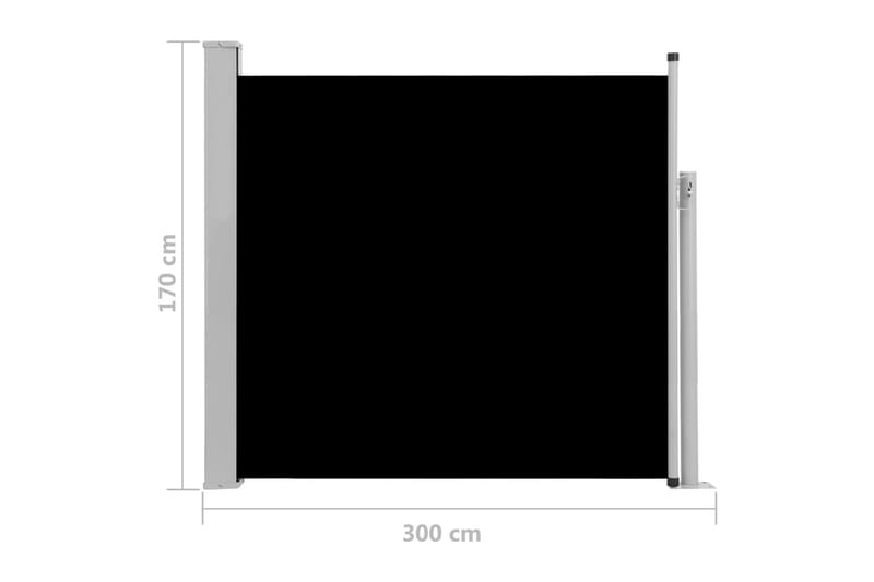 Uttrekkbar sidemarkise 170x300 cm svart - Sidemarkise - Markiser