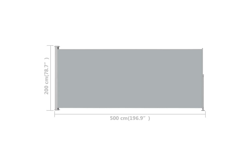 Uttrekkbar sidemarkise 200x500 cm antrasitt - Antrasittgrå - Hagemøbler & utemiljø - Solbeskyttelse - Markiser - Sidemarkise