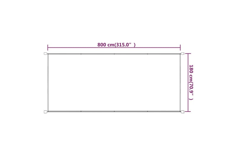 Vertikal markise terrakotta 180x800 cm oxford stoff - Rød - Hagemøbler & utemiljø - Solbeskyttelse - Markiser