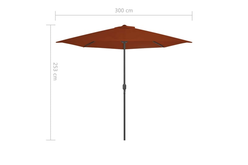 Balkongparasoll aluminiumsstang 300x150x253 cm halv - Hagemøbler & utemiljø - Solbeskyttelse - Parasoller - Balkongparasoll