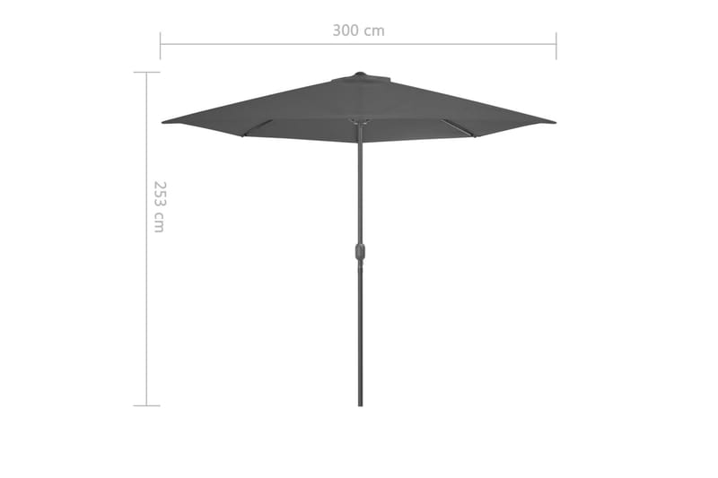 Balkongparasoll med aluminiumsstang antrasitt 300x150cm halv - Svart - Hagemøbler & utemiljø - Solbeskyttelse - Parasoller - Balkongparasoll