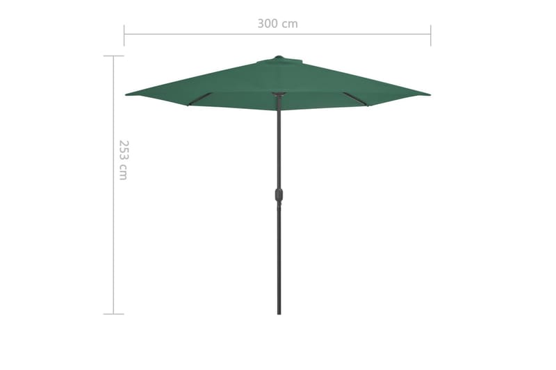 Balkongparasoll med aluminiumsstang grønn 300x150 cm halv - Grønn - Hagemøbler & utemiljø - Solbeskyttelse - Parasoller - Balkongparasoll