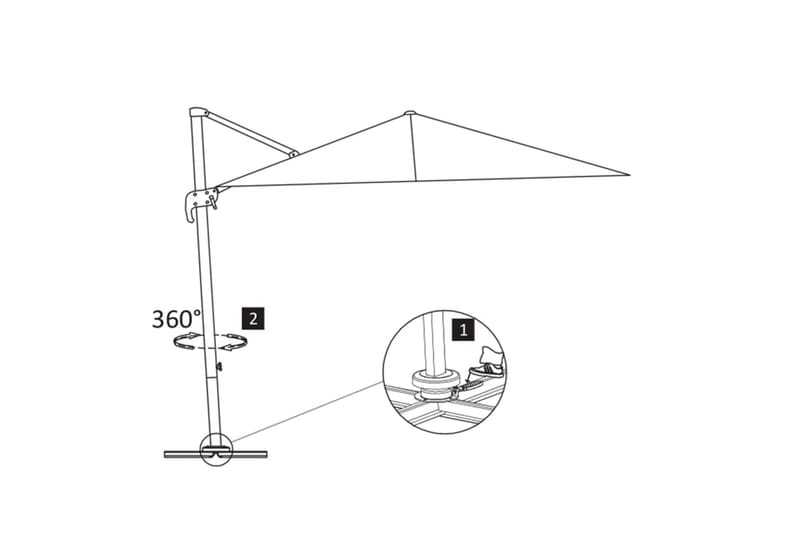 Hengeparasoll med aluminiumstang 3x3 m svart - Hagemøbler & utemiljø - Solbeskyttelse - Parasoller - Hengeparasoll