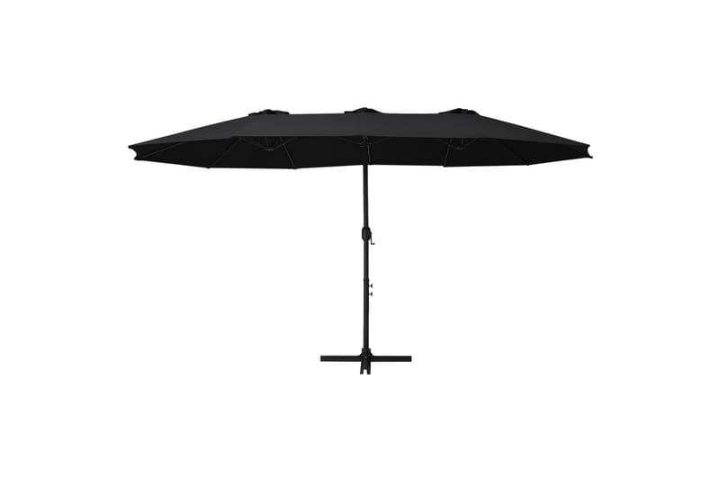 Parasol med aluminiumsstang 460x270 cm svart - Parasoller