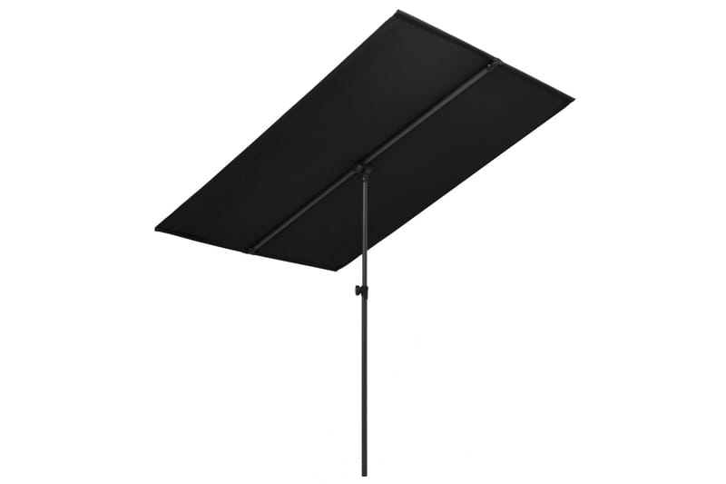 Parasoll med aluminiumsstang 2x1,5 m svart - Svart - Parasoller