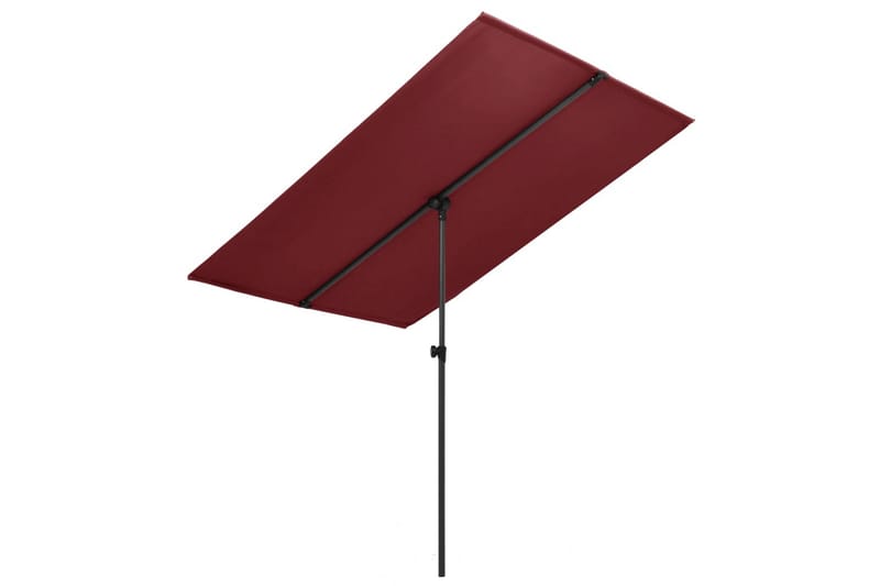 Parasoll med aluminiumsstang 2x1,5 m vinrød - Rød - Parasoller