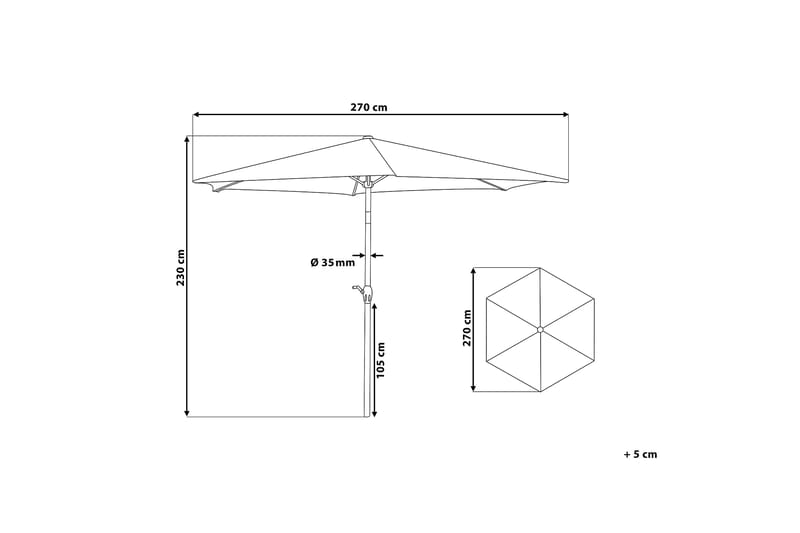 Parasoll Varese 230 cm - Blå - Hagemøbler & utemiljø - Solbeskyttelse - Parasoller