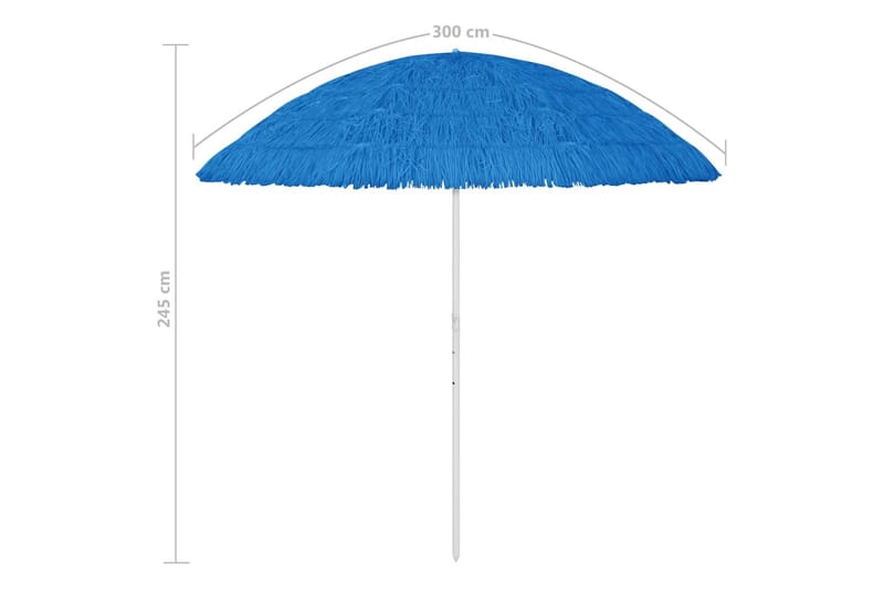 Strandparasoll blå 300 cm - Blå - Hagemøbler & utemiljø - Solbeskyttelse - Parasoller