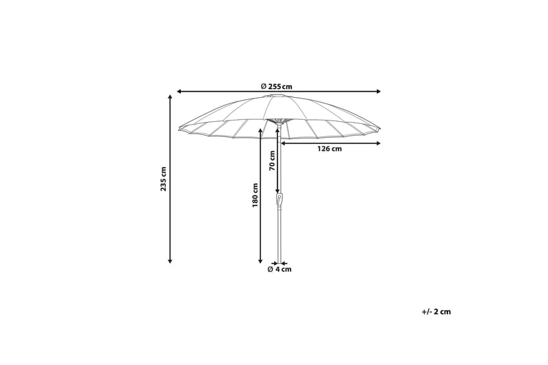 Parasolll Faenza 255 cm - Beige/Sort - Hagemøbler & utemiljø - Solbeskyttelse - Parasoller