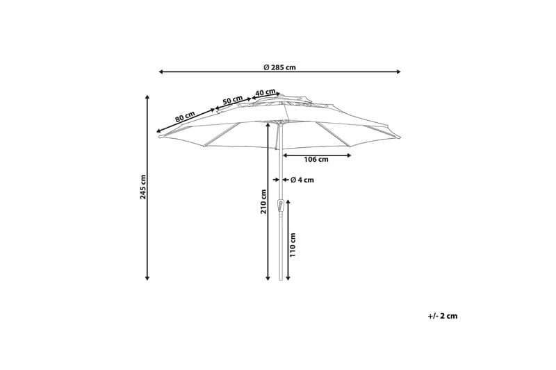 Parasolll Roblin 285x285 cm - Beige/Sort - Hagemøbler & utemiljø - Solbeskyttelse - Parasoller