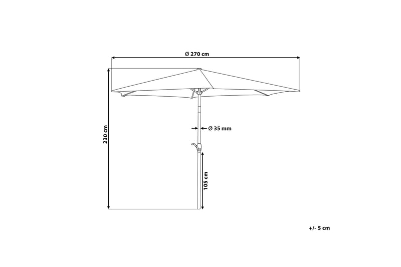 Parasolll Sanarica 270x270 cm Rundt - Beige/Grå - Hagemøbler & utemiljø - Solbeskyttelse - Parasoller