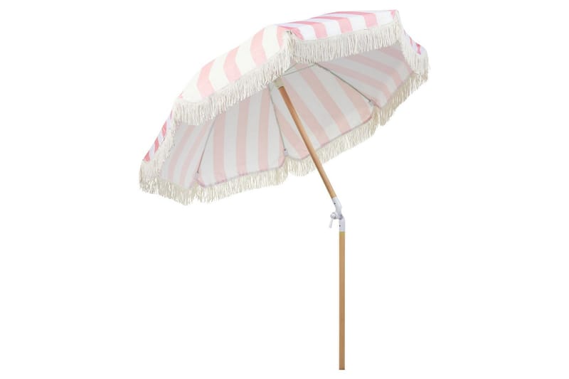 Parasolll Teulon 150 cm - Rosa/Hvit/Lysebrun - Hagemøbler & utemiljø - Solbeskyttelse - Parasoller