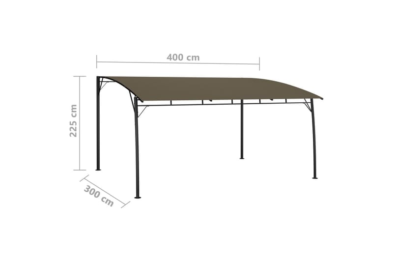 Hagemarkise 4x3x2,25 m gråbrun - Taupe - Hagemøbler & utemiljø - Solbeskyttelse - Paviljong - Komplett paviljong