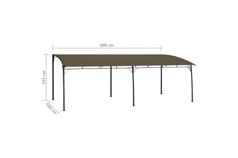 Hagemarkise 6x3x2,25 m gråbrun - Taupe - Hagemøbler & utemiljø - Solbeskyttelse - Paviljong - Komplett paviljong