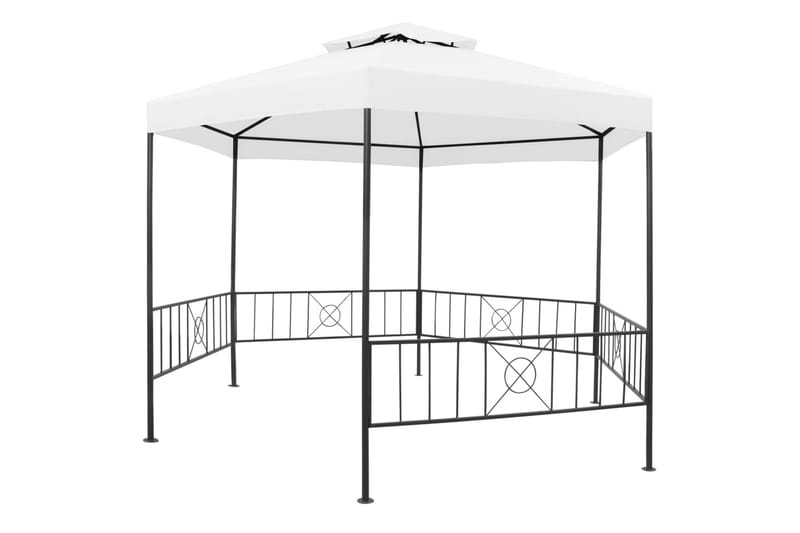 Hagepaviljong 323x275x265 cm hvit 180 g/m² - Hvit - Hagemøbler & utemiljø - Solbeskyttelse - Paviljong