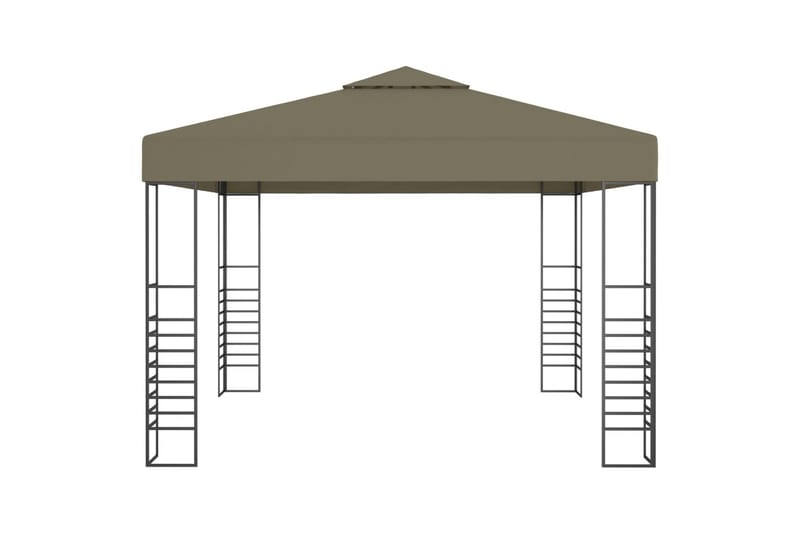 Hagepaviljong med lysslynge 3x3 m gråbrun 180 g/m² - Taupe - Hagemøbler & utemiljø - Solbeskyttelse - Paviljong - Komplett paviljong