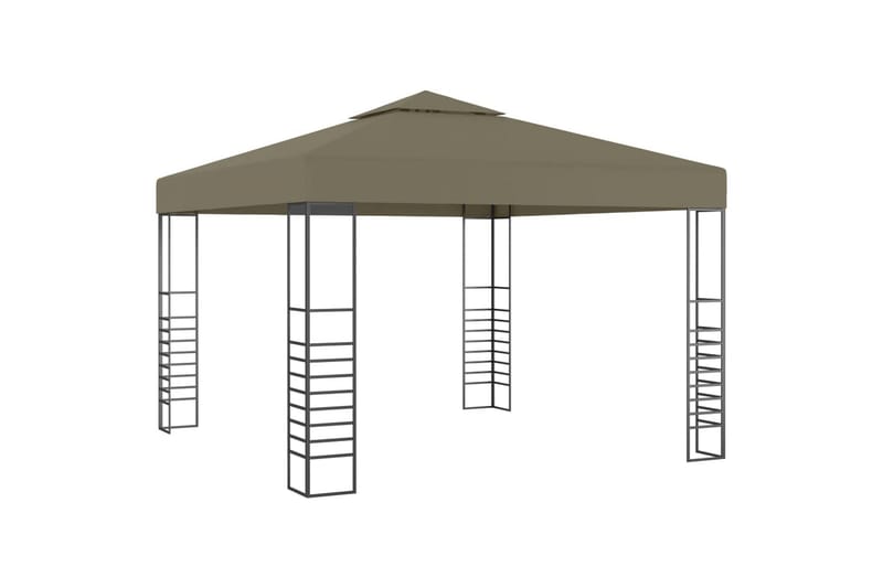 Hagepaviljong med lysslynge 3x3 m gråbrun 180 g/m² - Taupe - Hagemøbler & utemiljø - Solbeskyttelse - Paviljong - Komplett paviljong