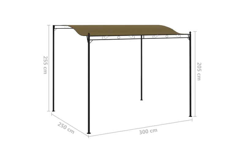 Hagemarkise 3x2,5 m gråbrun 180 g/m² - Taupe - Hagemøbler & utemiljø - Solbeskyttelse - Paviljong - Komplett paviljong