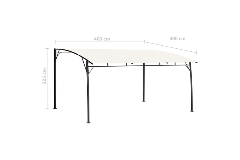 Hagemarkise 4x3x2,25 m krem - Hagemøbler & utemiljø - Solbeskyttelse - Paviljong - Komplett paviljong