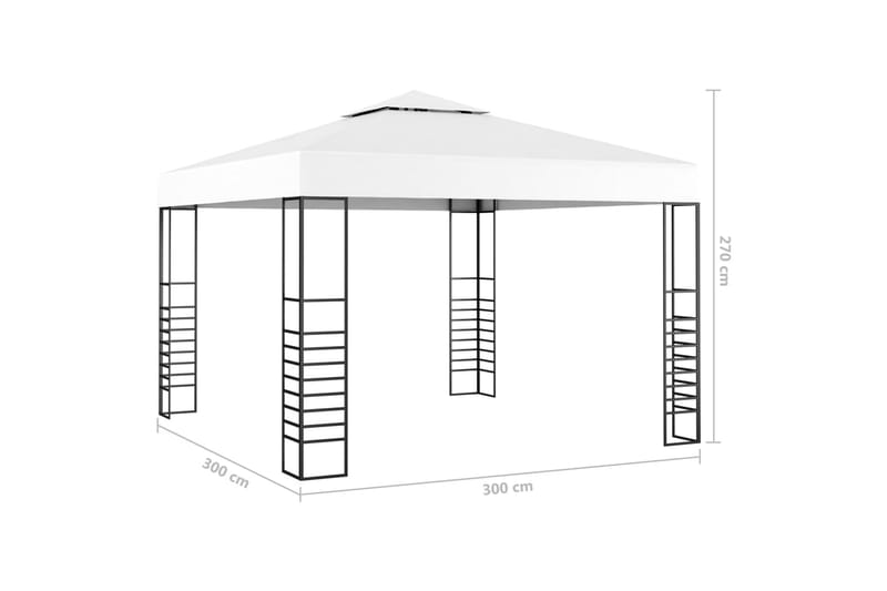 Hagetelt 3x3 m hvit - Hvit - Hagemøbler & utemiljø - Solbeskyttelse - Paviljong - Komplett paviljong