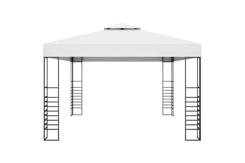 Hagetelt pulverlakkert stål 4x3x2,7 m antrasitt - Hvit - Hagemøbler & utemiljø - Solbeskyttelse - Paviljong - Komplett paviljong