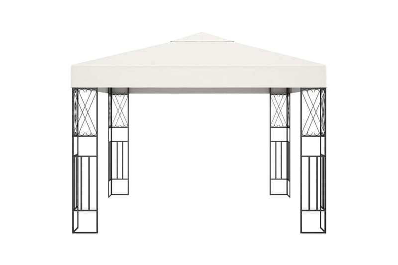 Paviljong 3x3 m kremhvit stoff - Krem - Hagemøbler & utemiljø - Solbeskyttelse - Paviljong - Komplett paviljong