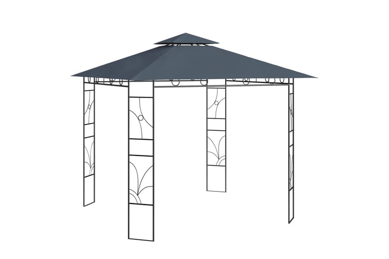 Paviljong 3x3x2,7 m antrasitt 160 g/m² - Antrasittgrå - Hagemøbler & utemiljø - Solbeskyttelse - Paviljong - Komplett paviljong