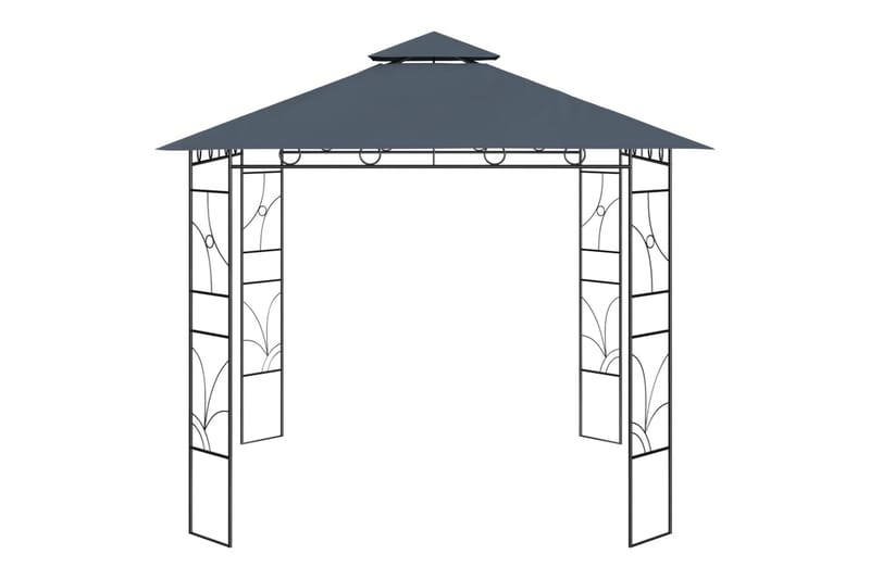 Paviljong 3x3x2,7 m antrasitt 160 g/m² - Antrasittgrå - Hagemøbler & utemiljø - Solbeskyttelse - Paviljong - Komplett paviljong